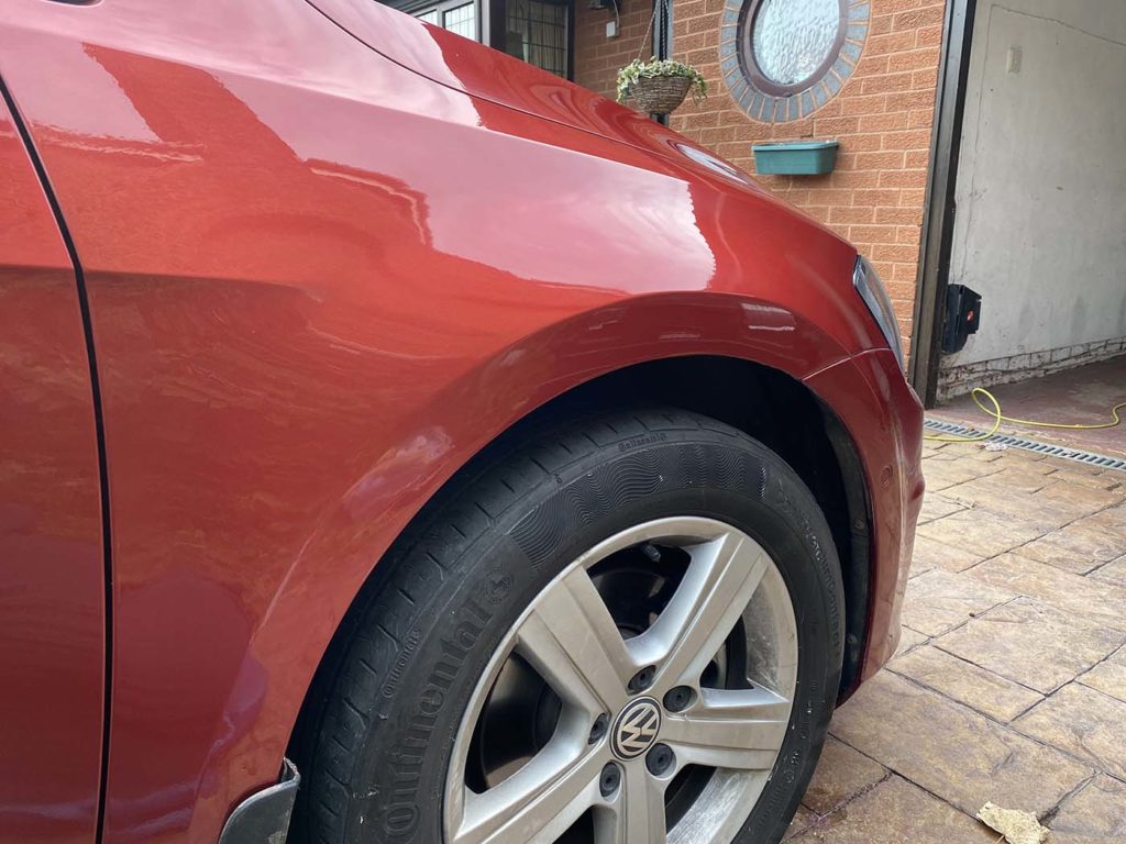 body repair scratch front wheel arch after in Walsall Swift Smart Repair
