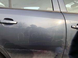 car body repair vandal scratch before